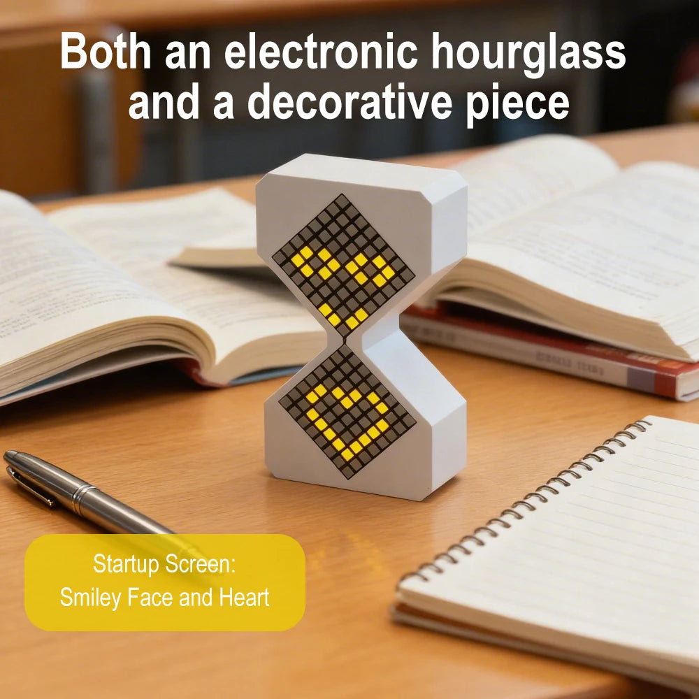 Electronic Gravity LED Sensing Hourglass Timer Home Desktop Decompression Ornament DIY Digital Small Sand Timer For Office Decor