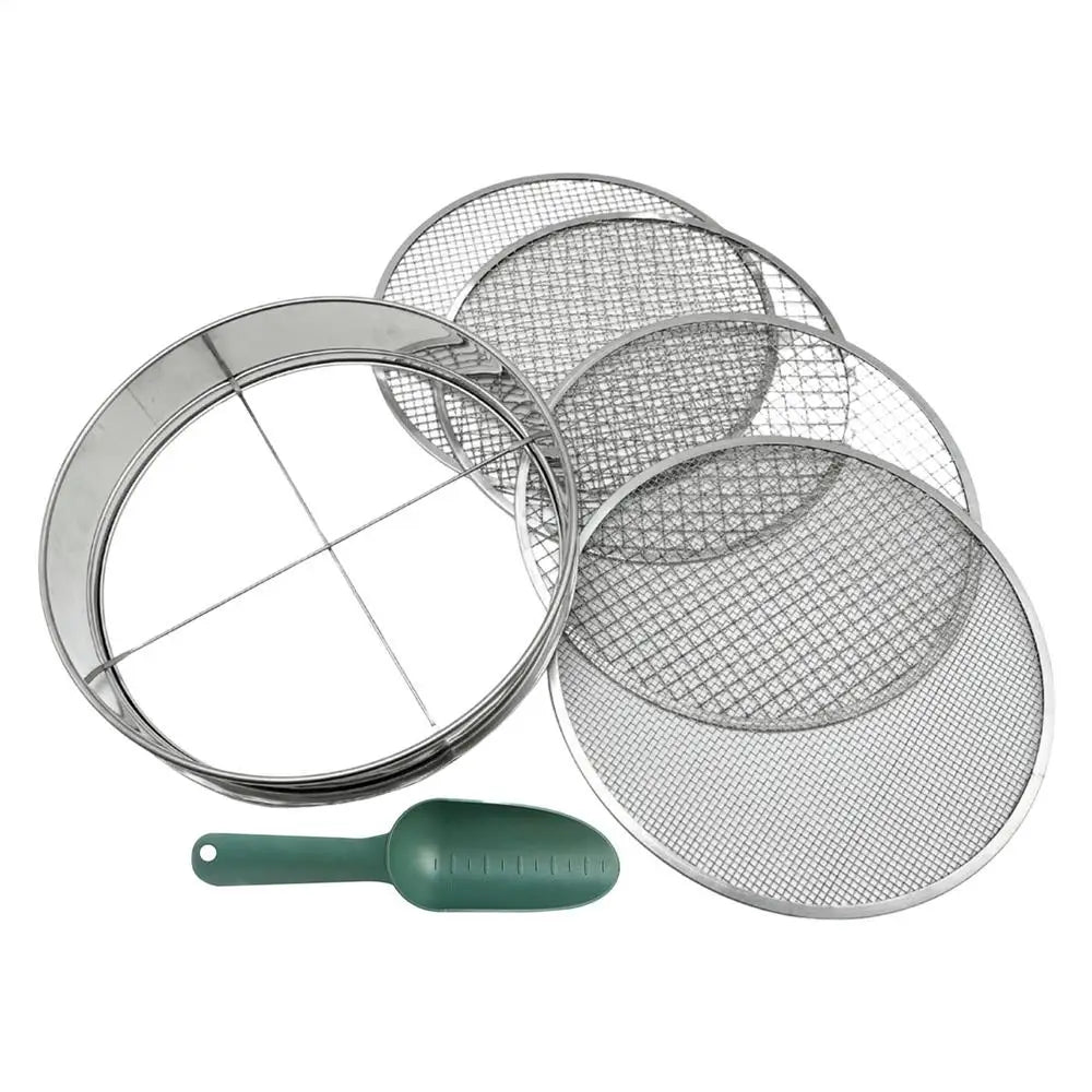 Garden Soil Sifter With 4 Mesh ScreensStainless Steel Rock Sifter Filter Mesh Flower Plant Nursery Soil Sifter For Soil Stone