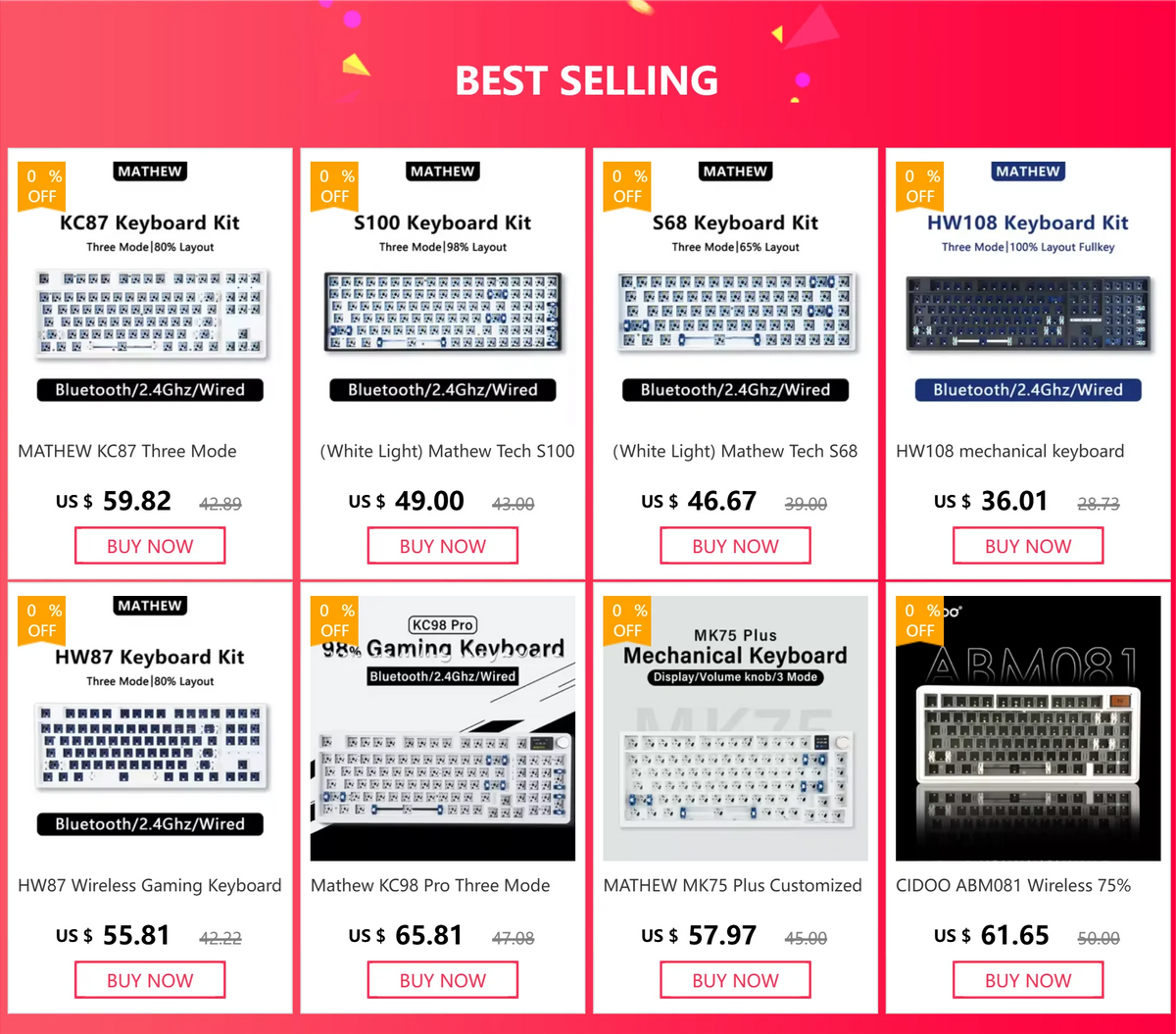 YG102 Mechanical Gaming Keyboard Kit, 102 Keys RGB Backlit Programmable Keyboard, 96% Wireless Computer Keyboard with PC Plate
