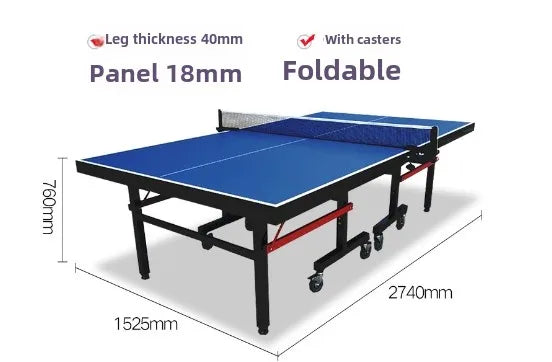 12/16/18/25MM Tennis Table with Wheels Portable Professional Outdoor Indoor Foldable and Removable Singles Practice Tennis Table