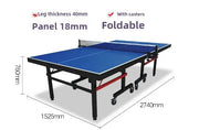 12/16/18/25MM Tennis Table with Wheels Portable Professional Outdoor Indoor Foldable and Removable Singles Practice Tennis Table