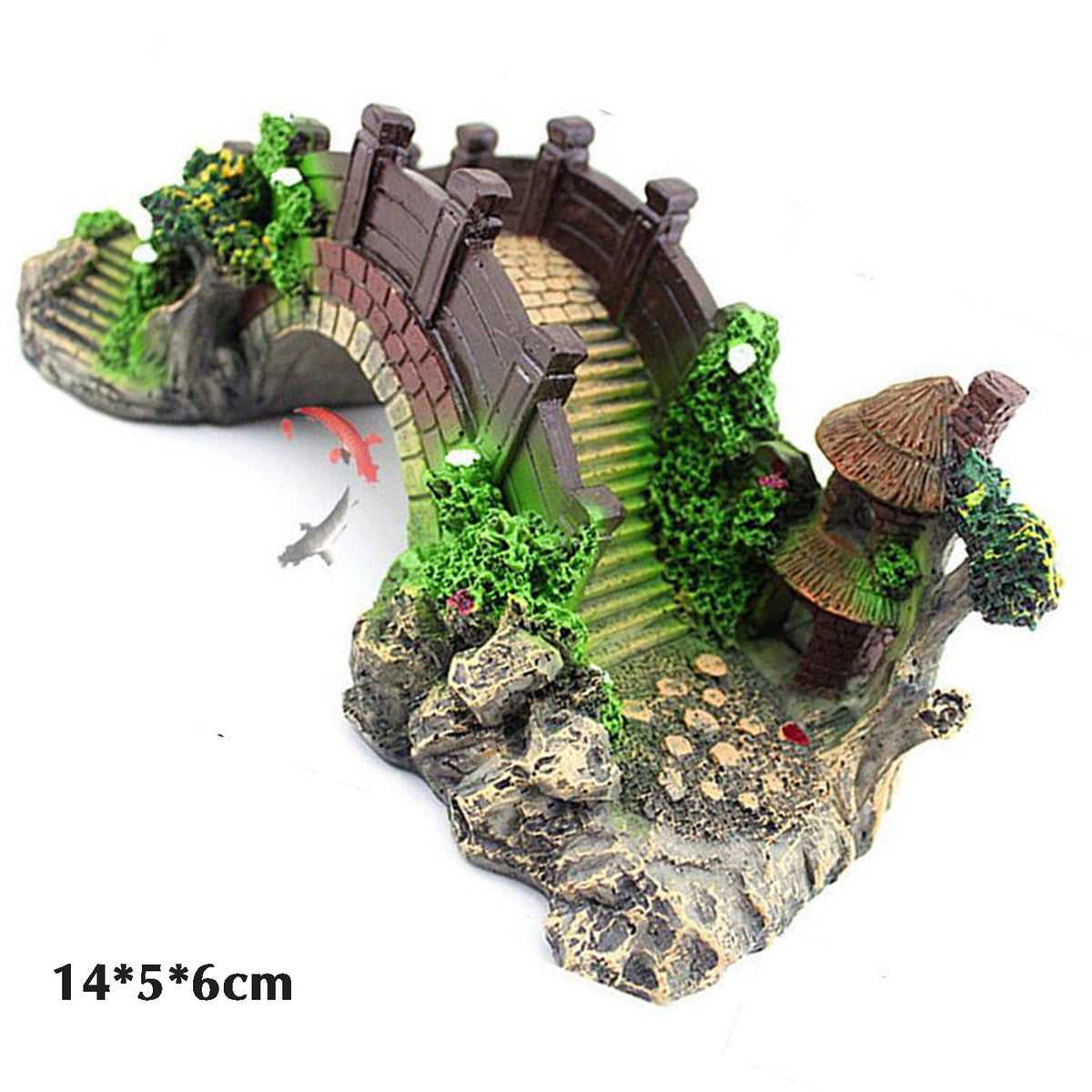 Fish Tank Artificial Bridge Resin Landscape Decoration Bridge Aquarium Equipment Accessories Ornament Cave Aquatic Pet Fish