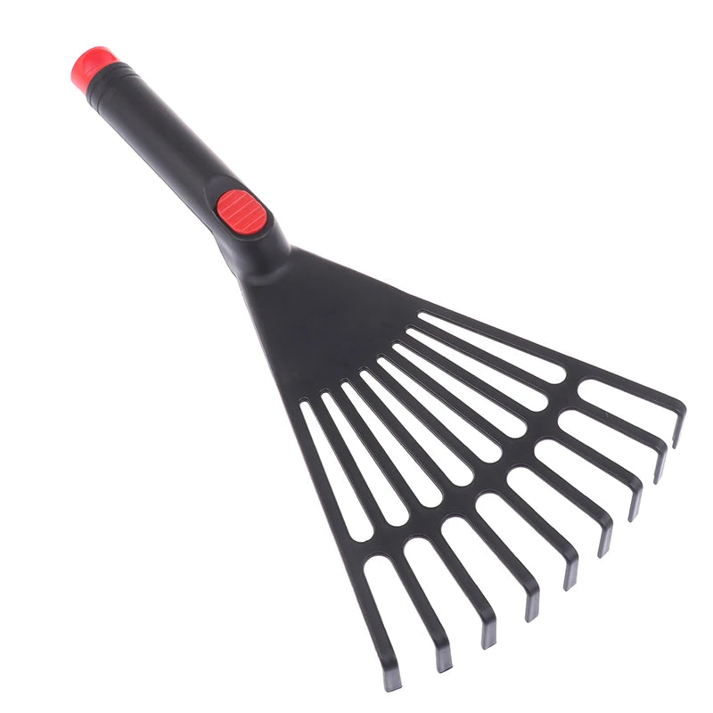 【E】1Pc Garden Grass Leaf Rake Plastic Rake Gardening Rake Lawn Hand Tool With Handle Tool For Garden Maintenance Plant Care