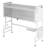 Kitchen Drain Shelf Steel Multi Organizer Cabinet Multi-Functional Kitchen Storage Rack Large Over The Sink Dish Rack with Cover