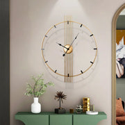 24 Inch 60cm Modern Simple and Atmospheric Living Room Large Wall Clock Nordic Light Luxury Wrought Iron Home Silent Wall Clock