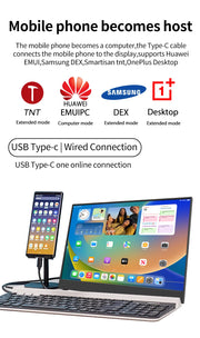 14.1 Inch Touch Screen Portable Monitor 100%sRGB 400cd/m2 Gaming Computer Expand Display For XBox PS4/ 5 Switch Loptop