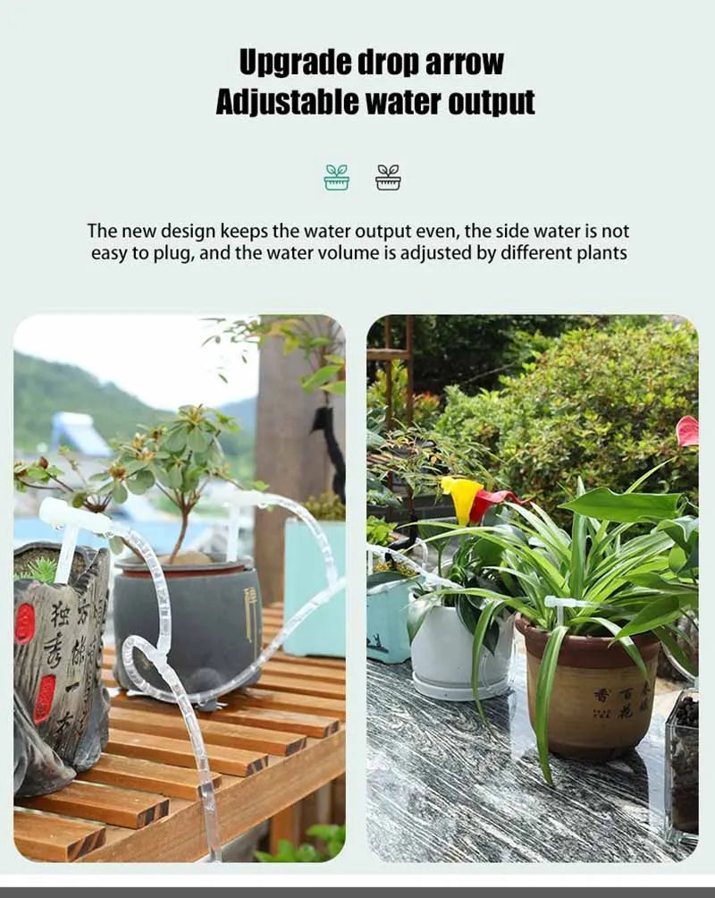 Garden Adjustable Valve Drip Irrigation Device Double Pump Controller Timer System Solar Energy Intelligent Automatic Watering