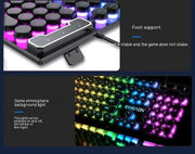Eweadn GX330 Wired Keyboard Mouse Set Retro Punk ABS Keycaps Gaming Keyboard Mouse Headphones family Office PC Gamer Laptop Gift