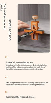 Woodworking Cabinet Door Installation Jig,Door Panel Installation Rebounding Device Drilling Tool 2 in 1 Quick Positioning Tool