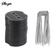 Garden Pegs 40/80Pcs U-shaped Ground Pegs with Buffer Washers for Securing Weed Landscape Fabric Netting Garden Lawn Accessories