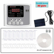 Garden Adjustable Valve Drip Irrigation Device Double Pump Controller Timer System Solar Energy Intelligent Automatic Watering