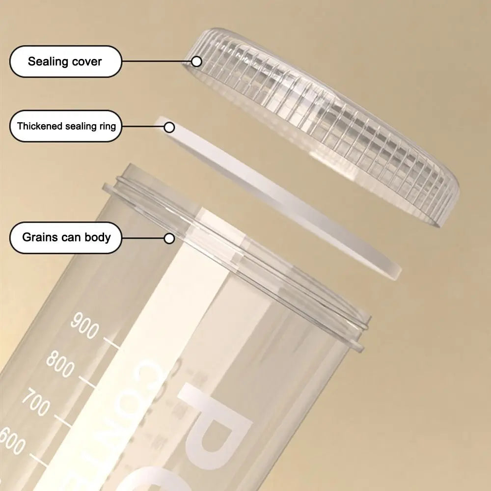 Large Capacity Kitchen Food Storage Canisters Transparent Sealed Grain Fresh Preservation Box Household Plastic Cereal Jars