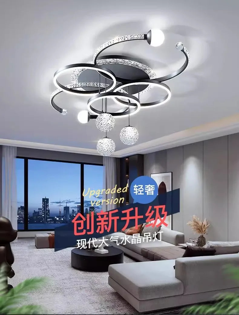 Living room main lamp chandelier New light luxury bedroom lamps Modern simple crystal living room lamp ceiling light