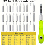 Screwdriver Set 33 in 1 Phillips Torx Hexagonal Precision Screw Driver Bit Manual Repair Tool for iPhone PC Camera Watch Glasses