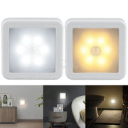 LED Night Light Smart Motion Sensor Battery USB Charging Operated Bedside Lamp Living Room Hallway Pathway Toilet Home Lighting