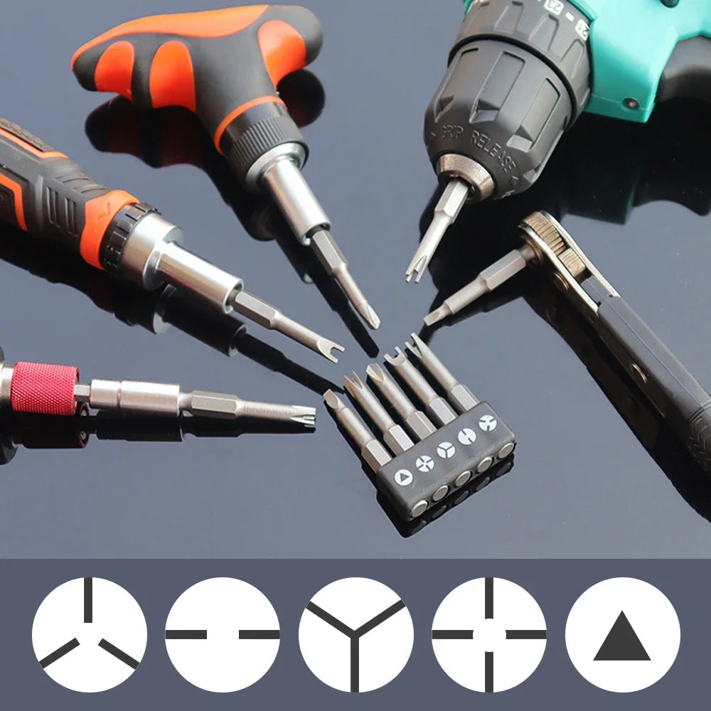 Screwdriver Bit Tool Kit Special-shaped Screwdriver Set 50mm U-shaped Y-Type Triangle Inner Cross Three Points