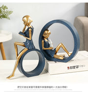 creative idea home accessories desk decoration Reading girl décoration miniature handicraft home decoration accessories  decor