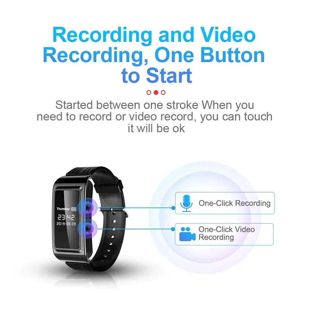 Mini Video Voice Recorder Camera Watch 1080P DV DVR Professional Digital Bracelet Dictaphone Sound Small Micro For Home Secure