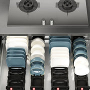 Kitchen Bowls Dish Storage Rack Adjustable Buckle Cabinet Drawer Storage Holder Dish Drain Rack Kitchen Drainage Storage Tools