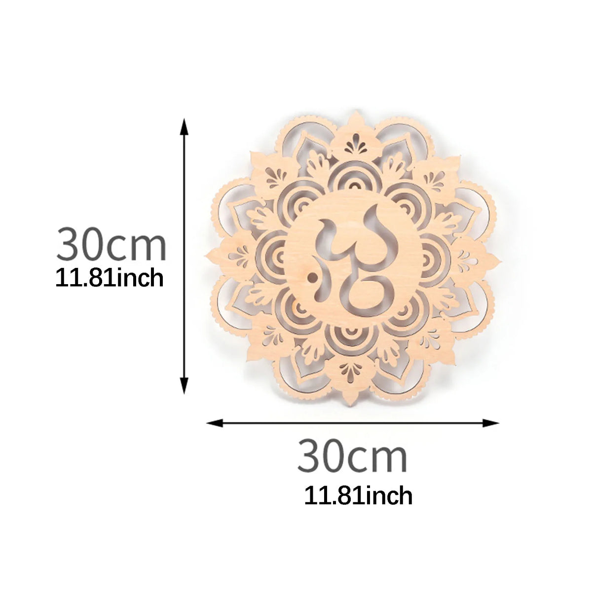 Geometric Indoor Wall Art Boho Abstract Ornament Wooden Round Craft Flower DIY Art Decoration for Home Bathroom Kitchen Entryway