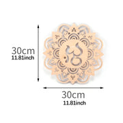 Geometric Indoor Wall Art Boho Abstract Ornament Wooden Round Craft Flower DIY Art Decoration for Home Bathroom Kitchen Entryway