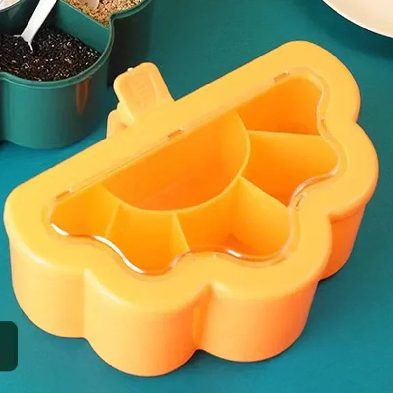Kitchen 6-in-1 Seasoning Box Set Pepper Sugar Bowl Salt Spices Stirring Storage Jars Gadget Accessories Condiment Container Jar