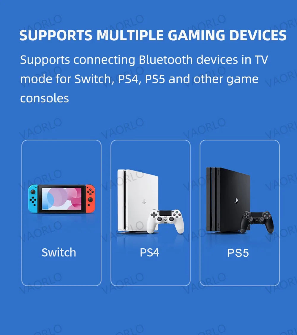for PS5 PS4 TV Computer Bluetooth Headset Wireless Audio Transmitter Bluetooth 5.3 Audio Adapter Driver-free/Plug and Play