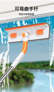 Window Clean Squeegee Mop Soft Microfiber Wiper Telescopic Glass Brush Multi-function Scraper Cleaning Dust Household Clean