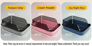 Cat Litter Box High Side Thicken Semi Enclosed Splashproof with Removable Scoop Large Capacity Easy Clean Cat Toilet Supplies