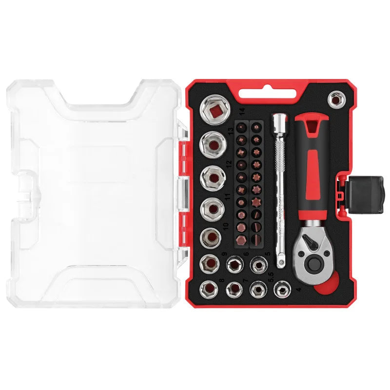 35pcs Screwdriver Set of Screw Driver Bit Set Multi-function Repair Tool Ratchet Screwdriver Bit & Socket Set
