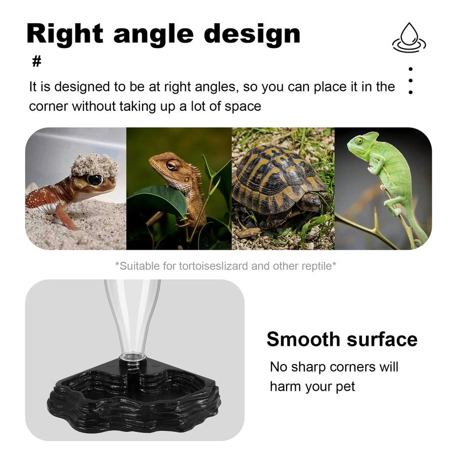 Reptile Water Feeder Automatic Water Dispenser Waterer Feeding Accessories For Turtle Frog Bearded Dragons Lizards Geckos For Te