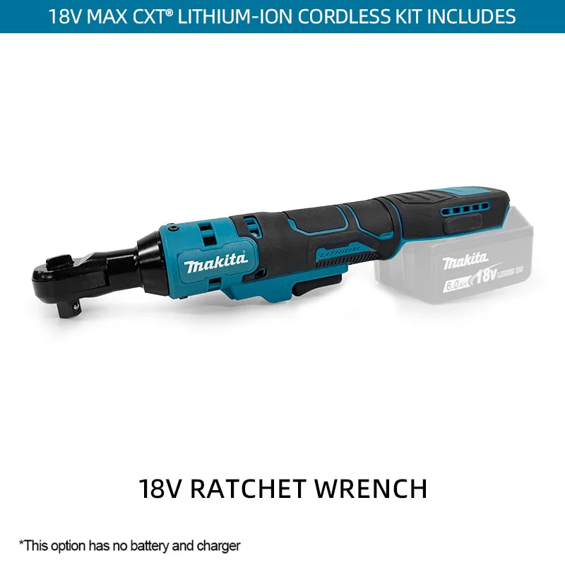 Makita Ratchet Right Angle Wrench Brushless Cordless Driver Multifunction Variable Speed Power Wrench LED 18V Power Tools