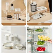 1 layered shelf, refrigerator storage shelf, kitchen storage shelf, toy figurine storage shelf, cosmetics layered storage shelf