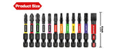 Geinxurn 13PCS Impact Phillipes/Square/Slotted Screwdriver Bits Set, 2'' Magnetic S2 Steel Bits Set with Color Coded Base