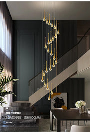 Villa Living Room Hanging Lamp Designer Loft Apartment Hotel Lobby Duplex Chandelier Modern Creative Golden Crystal Chandelier