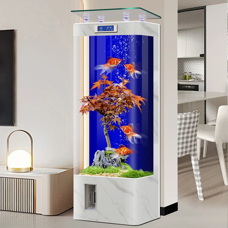 Fish Tanks Accessories New Style Aquarium Fish Bowl Modern Equipment Accent Decoration Aquarium Floor Furniture Acquario Lsyg
