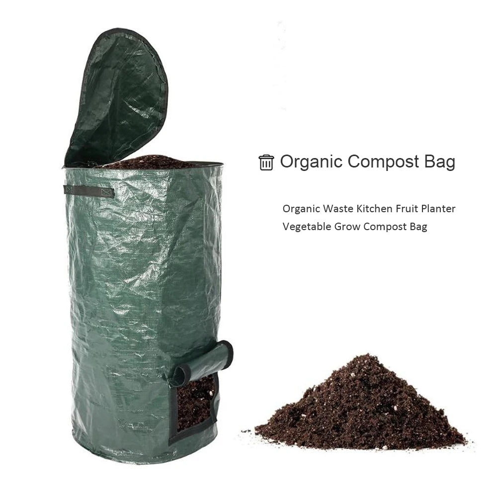 Garden Compost Bag Garbage Can 13.77x23.6in Fine Workmanship Garden Waste Bags Eco Friendly For Courtyard