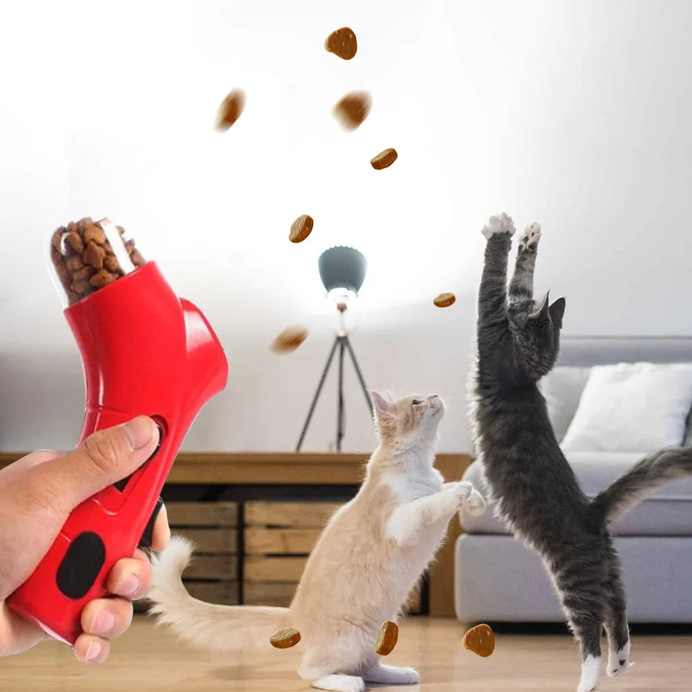 Dog Food Training Equipment Portable Interactive Treat Dispenser Launcher Gun Interactive Puppy Snack Dispenser Pet Supplies