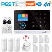 4G wireless security alarm, WIFI smart home alarm system kit, home security protection, compatible with SmartLife PGST-103