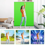 Green Screen,Portable Pull Up Wrinkle Resistant Polyester Green Background Screen, Chroma Key Green Panel For Video Live Game