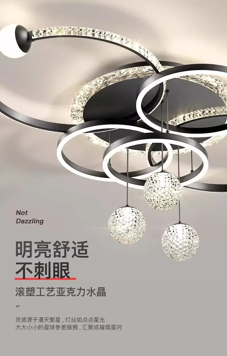 Living room main lamp chandelier New light luxury bedroom lamps Modern simple crystal living room lamp ceiling light