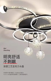 Living room main lamp chandelier New light luxury bedroom lamps Modern simple crystal living room lamp ceiling light