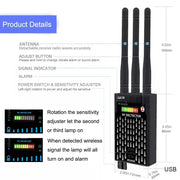 Anti Spy Hidden Camera RF Detector bug Finder GPS Tracker 4G 5G Mobile Signal WiFi bluetooth Scanner Find Out Spy Gadgets Detect