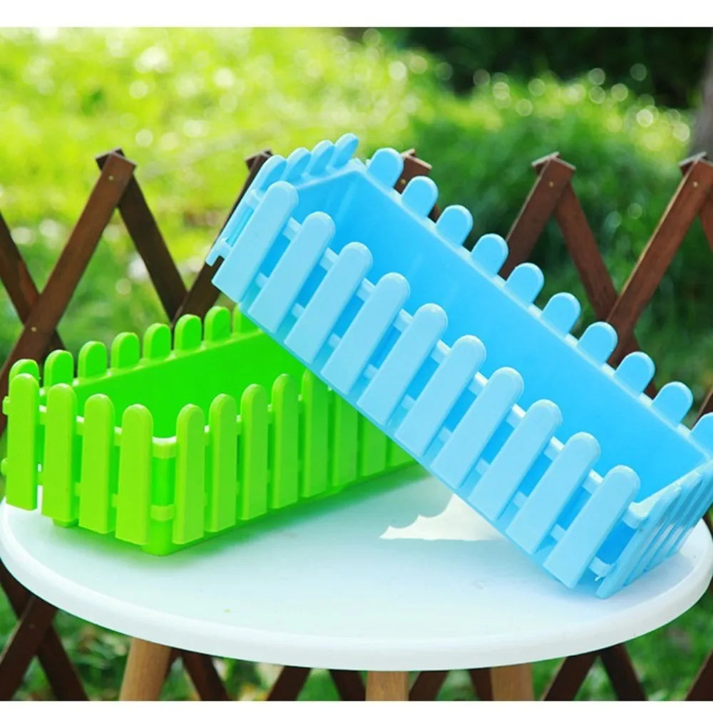 Fence Garden Fence Rectangular Plastic Strip Vegetable and Flower Slot Extra Large Thickened Resin Hydrophilic Fence Basin