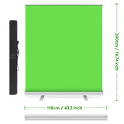 Green Screen,Portable Pull Up Wrinkle Resistant Polyester Green Background Screen, Chroma Key Green Panel For Video Live Game