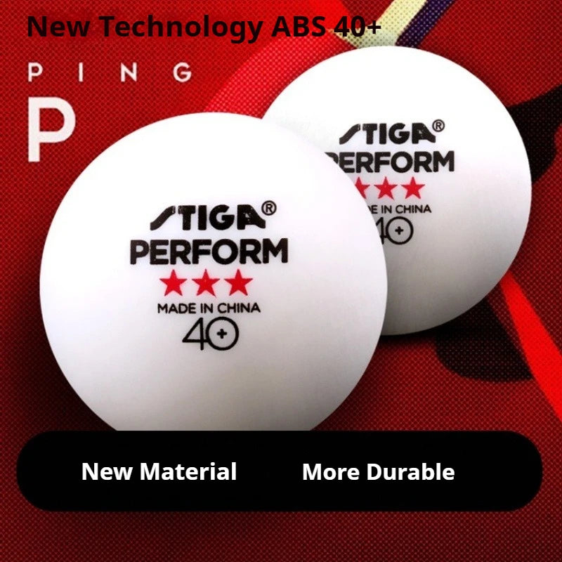 STIGA 3 Stars 40+ Table Tennis Balls ITTF ABS New Material Seamed Ping Pong Balls High Elasticity Durable Training Match Balls