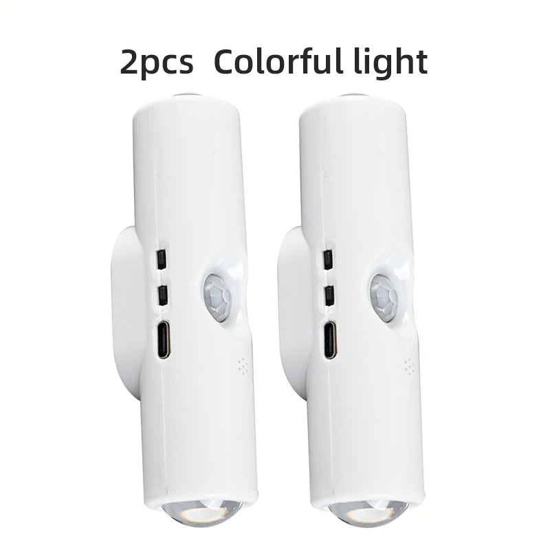 Smart Sensor Night Light Charging Wall Light Dimming AAtmosphere Light Suitable for Corridor Stairs Wardrobe Bedroom Bedside