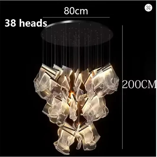 2025 New Smart LED Chandelier APP Control Modern Stair Light Living Room Luxury Ceiling Lamp Dimmable for Bedroom Decoration