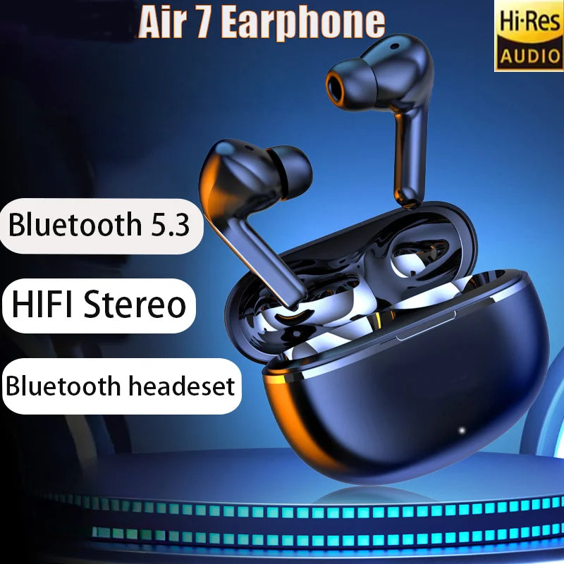 Air 7 Earphone TWS Bluetooth Headset HiFi Wireless  Mic Noise Reduction Earbuds Waterproof Game Motion Headphone New ﻿