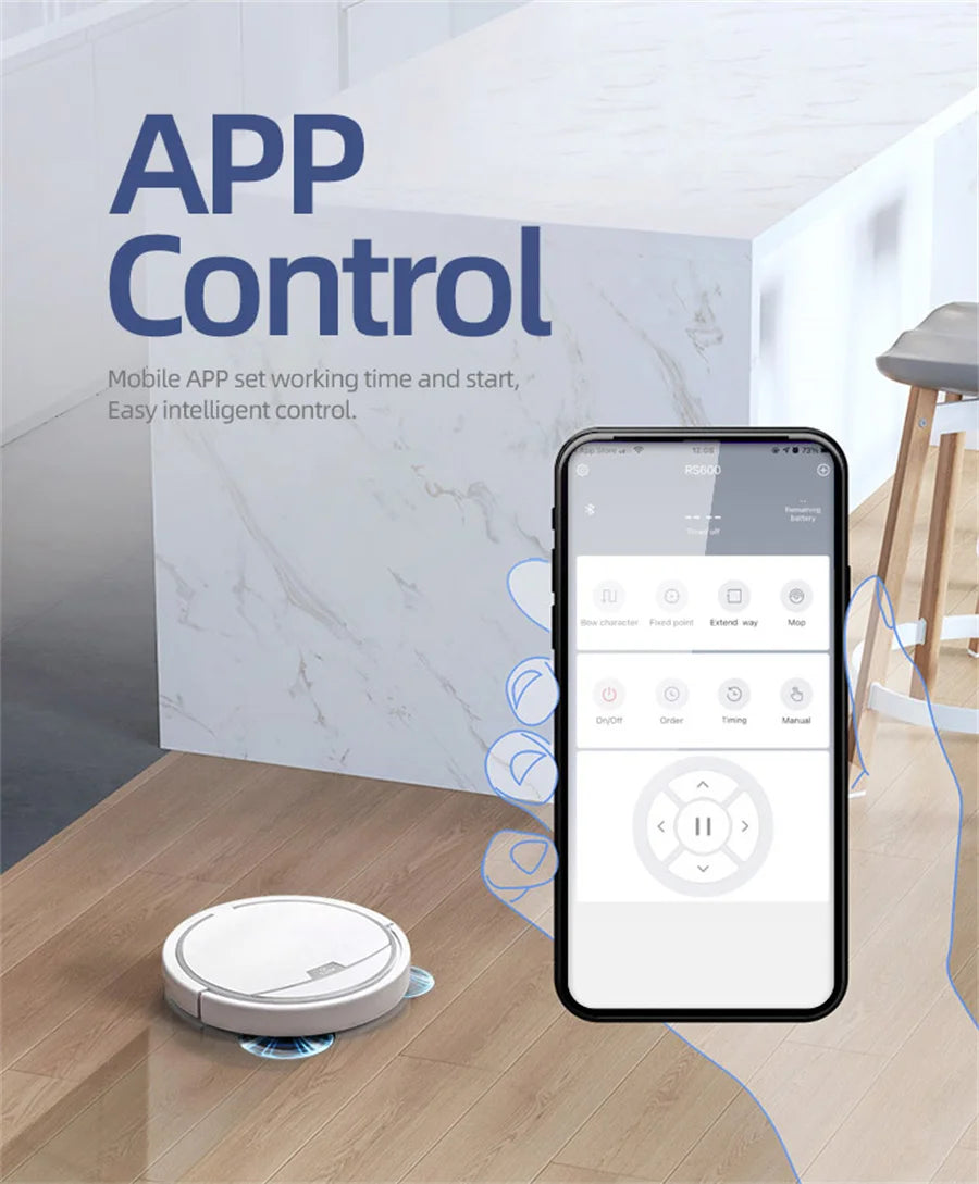 Smart Vacuum Cleaner Robot Household Automatic App Control 2800PA Suction Quiet Wet Dry Floor Sweep Mopping Cleaning Machine
